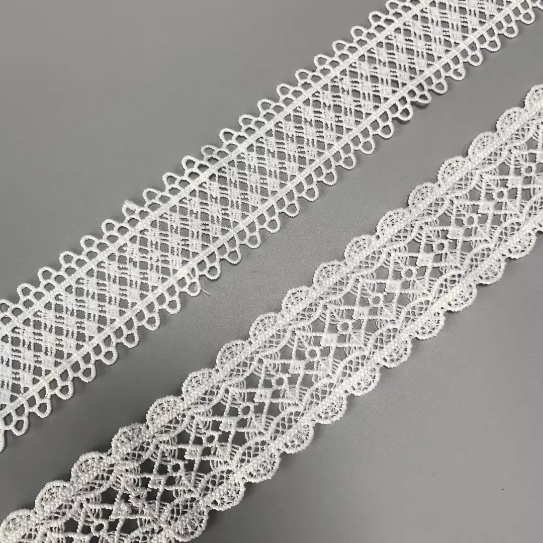 Customizable Fashionable White Milk Silk Embroidered Lace Clothing Accessories