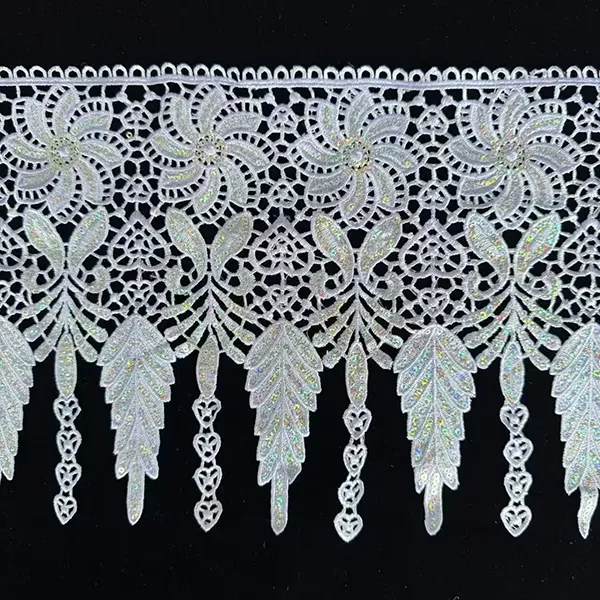 Wholesale Custom Sequin Beaded Lace Trimming Lace Embroidered With Sequins