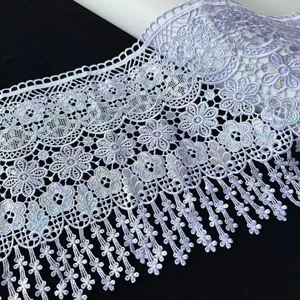 Wholesale Custom Sequin Beaded Lace Trimming Lace Embroidered With Sequins
