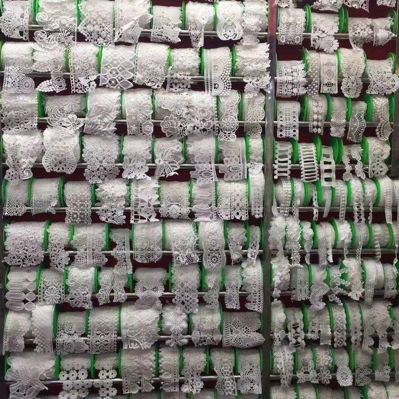 Custom Polyester Lace Narrow Embroidery Lace Trim Multi Color