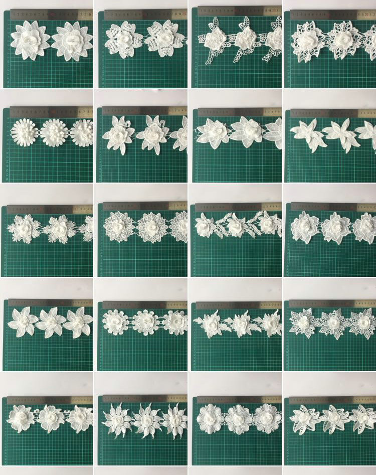 White Floret Cotton With Wavy Edges Lace Trim
