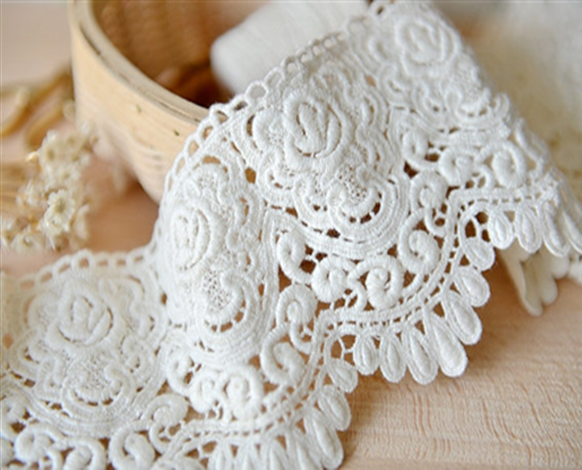 High Quality New Design Cotton Wedding Lace Fabrics/soluble Lace Trimming/Crochet Cotton Cord Embroidered Lace
