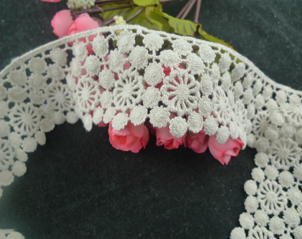 High Quality New Design Cotton Wedding Lace Fabrics/soluble Lace Trimming/Crochet Cotton Cord Embroidered Lace